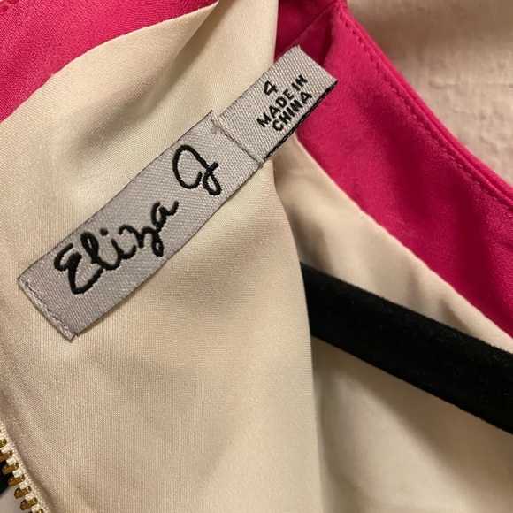 Eliza J Black And White Diamond Geometric Print Shift Dress - Picture 11 of 12